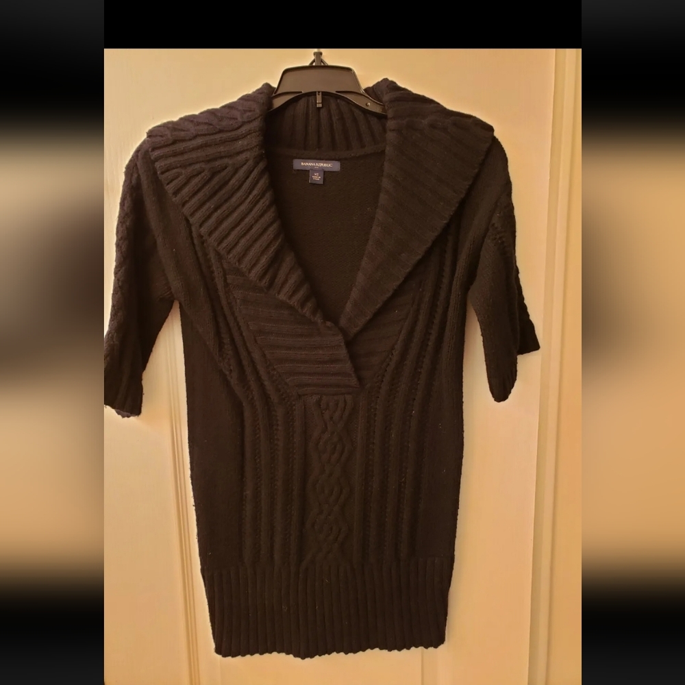 Banana Republic Black V Neck Sweater Sz XS